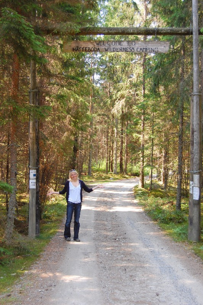 Eingang zum Naturcampingplatz \"Hätteboda Vildmarkscamping\"